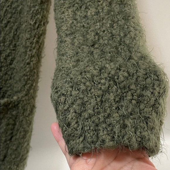 Altar'd State Forest Moss Fuzzy Green Cardigan the grinch vibe christmas - Picture 13 of 14